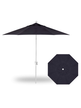 9' Push Button Tilt Umbrella - White / Navy